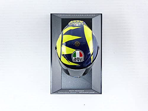 Minichamps- Casco en miniatura de colección, Color azul y amarillo (399180046)