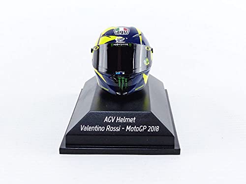 Minichamps- Casco en miniatura de colección, Color azul y amarillo (399180046)