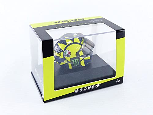 Minichamps- Casco en miniatura de colección, Color azul y amarillo (399180046)