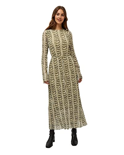 Minus Carola Vestido para Mujer, Beige (Black Stroke Print), 48