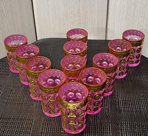 ML Set de 12 de Vasos de Cristal para Té marroquí Rosas