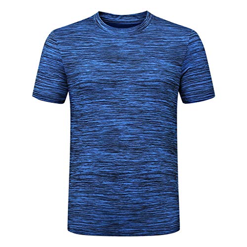 Moda Color Sólido Camiseta de Manga Corta para Hombre Fitness Entrenamiento Transpirables Secado rápido T-Shirt de Verano Remera Manga Corta Absorción De Sudor MMUJERY