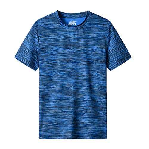 Moda Color Sólido Camiseta de Manga Corta para Hombre Fitness Entrenamiento Transpirables Secado rápido T-Shirt de Verano Remera Manga Corta Absorción De Sudor MMUJERY