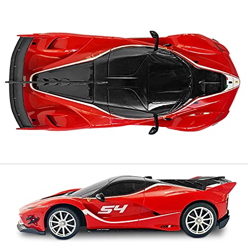 Mondo Motors 63605 - Coche teledirigido Ferrari R/C - Modelo FXX K EVO a Escala 1/24 - Coche de Juegos para niños - Rojo