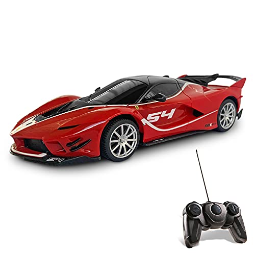 Mondo Motors 63605 - Coche teledirigido Ferrari R/C - Modelo FXX K EVO a Escala 1/24 - Coche de Juegos para niños - Rojo