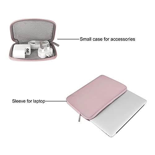 MOSISO Funda Protectora Compatible con MacBook Air/Pro Retina,13-13,3 Pulgadas Portátil,Compatible con MacBook Pro 14 2021 M1 Pro/M1 MAX A2442,Bolsa Blanda de Neopreno con Pequeño Caso,Bebé Rosa
