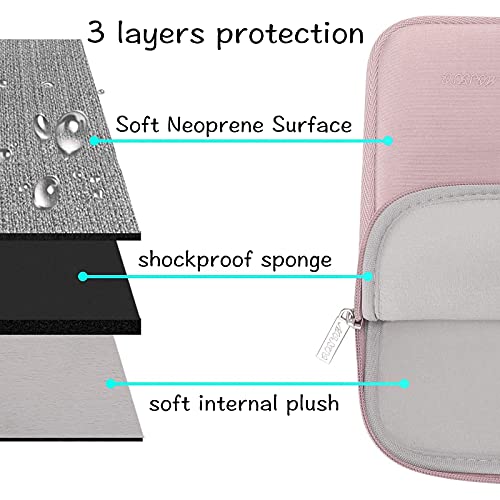 MOSISO Funda Protectora Compatible con MacBook Air/Pro Retina,13-13,3 Pulgadas Portátil,Compatible con MacBook Pro 14 2021 M1 Pro/M1 MAX A2442,Bolsa Blanda de Neopreno con Pequeño Caso,Bebé Rosa