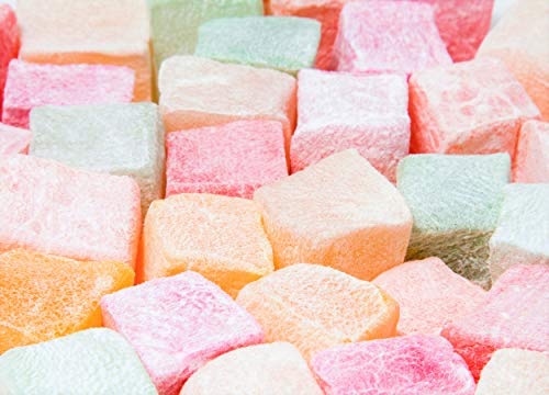 Mughe Gourmet Delicia turca de lujo con sabor a rosa, fresa, limón, naranja y menta, caja de regalo de snack 200g