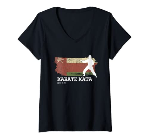 Mujer Omán Karate Kata Artes marciales Karate Camiseta Cuello V