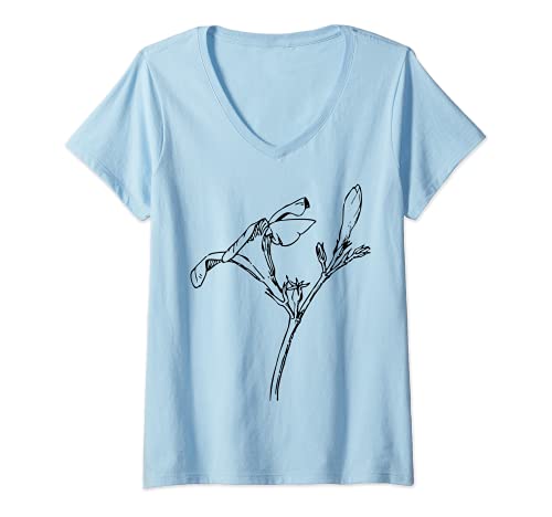 Mujer Planta De Flores Adelfa Camiseta Cuello V