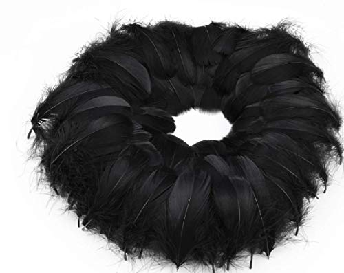 Mwoot 300pcs Plumas Negro, Manualidades natural Plumas de Ganso para disfraces,bolsos,atrapasueños de bricolaje,festival de bodas, decoraciones para fiestas en el hogar, 7-12 cm