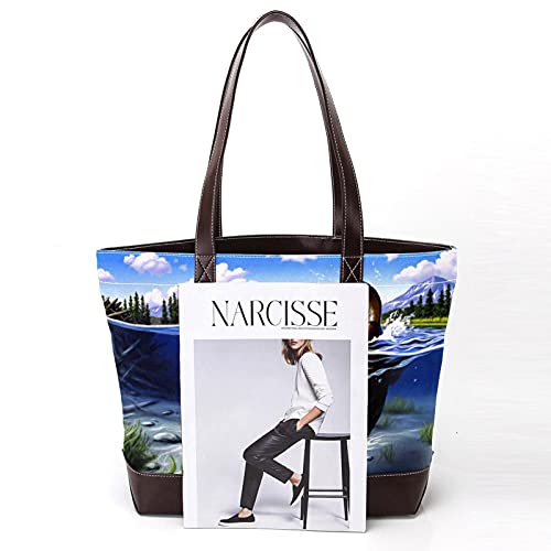 NaiiaN Bolso de compras, bolsos de hombro, bolsos de castor ocupados, correa ligera para madres, mujeres, niñas, señoras, bolso de mano para estudiantes