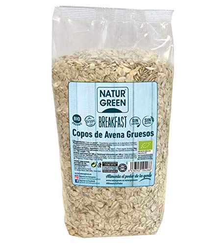 NaturGReen Copos de Avena Gruesos Sin Gluten Bio 1 Kg