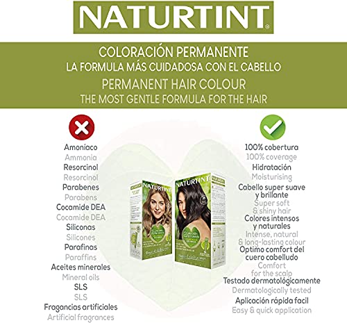 Naturtint Biobased | Coloración sin amoniaco | 4.35 Marrón Capuchino Intenso | 100% cobertura de canas | Ingredientes vegetales | Color natural y duradero
