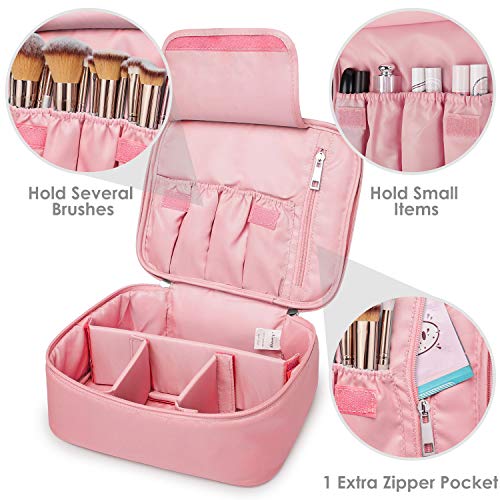 Neceser de Maquillaje de Viaje, Bolsa de Aseo Grande, Organizador para Mujeres y niñas, Pink (Rosa)