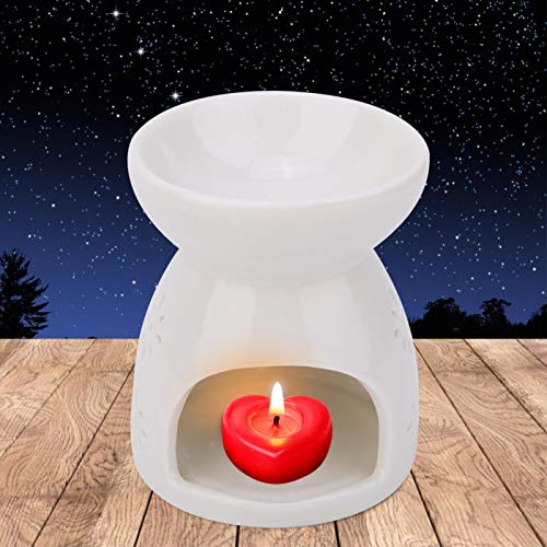 Niiyen Horno de Aceite, Lámpara de Fragancia Nocturna, Esencia de cerámica Horno de Aceite Vela Incienso Estufa de aromaterapia para Dormitorio, Sala de Estar, Oficina, Hotel, etc.(Flores)
