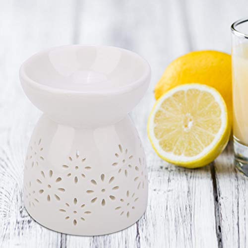 Niiyen Horno de Aceite, Lámpara de Fragancia Nocturna, Esencia de cerámica Horno de Aceite Vela Incienso Estufa de aromaterapia para Dormitorio, Sala de Estar, Oficina, Hotel, etc.(Flores)