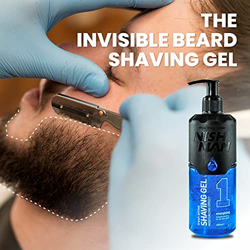 NISHMAN Gel de afeitar Shaving Gel Fresh Active, 1 energizante, 400 ml