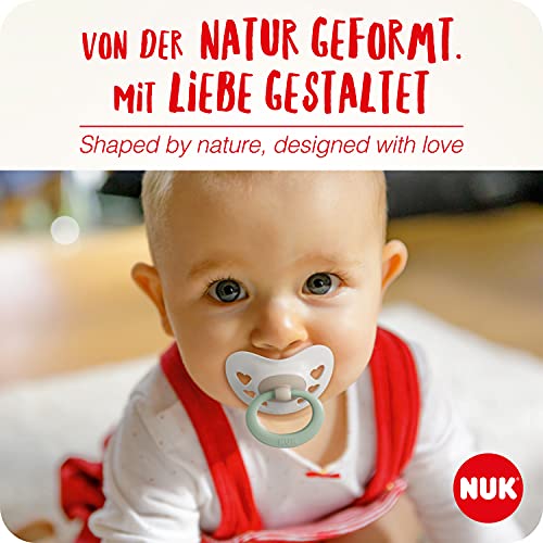 NUK chupetes para bebés noche y día | 18-36 meses | Chupetes que brillan en la oscuridad | Silicona sin BPA | Rosa | 4 unidades