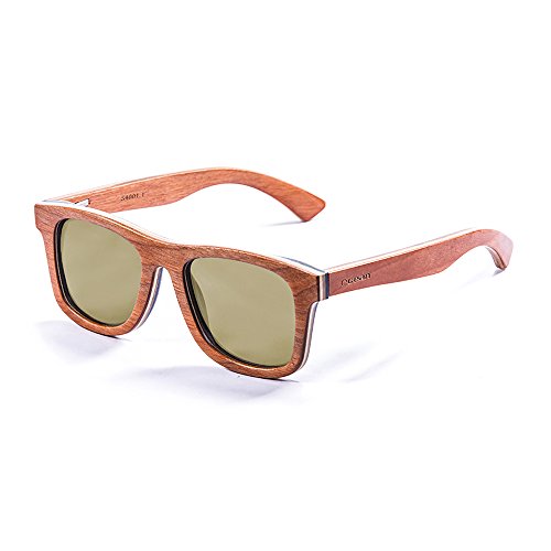 Ocean Sunglasses Wood Venice Beach - Gafas de Sol de Madera - Montura : Amarilla - Lentes : Amarillo Espejo (54001.1)