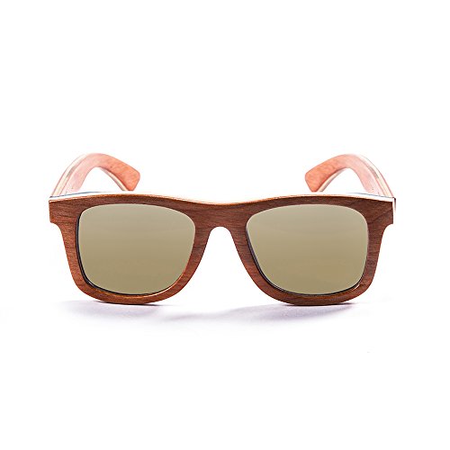 Ocean Sunglasses Wood Venice Beach - Gafas de Sol de Madera - Montura : Amarilla - Lentes : Amarillo Espejo (54001.1)