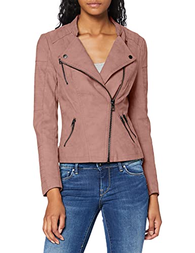 Only Onlava Faux Leather Biker Otw Noos Chaqueta, Rosa (Ash Rose Ash Rose), 42 para Mujer