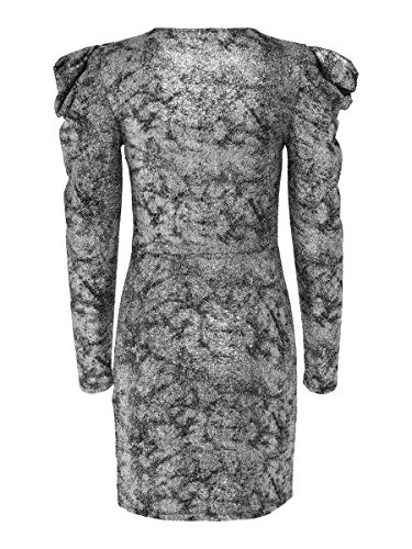 Only Vestido Largo JDYMISSY L/S Puff Sleeve Dress JRS para Mujer Mujer Color: Black - Silver Coating Talla: XL