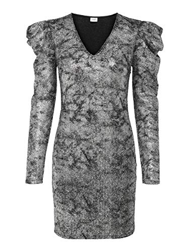 Only Vestido Largo JDYMISSY L/S Puff Sleeve Dress JRS para Mujer Mujer Color: Black - Silver Coating Talla: XL