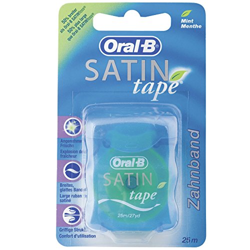 Oral-B Satin Tape Mint - Hilo dental (25 m, 12 unidades, 12 x 25 m), color verde