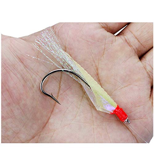 OriGlam 6pcs Luminosas Plataformas de Pesca, señuelos de Pesca, Plataformas de Cebo, Plataformas de mar de Piel de Pescado Real