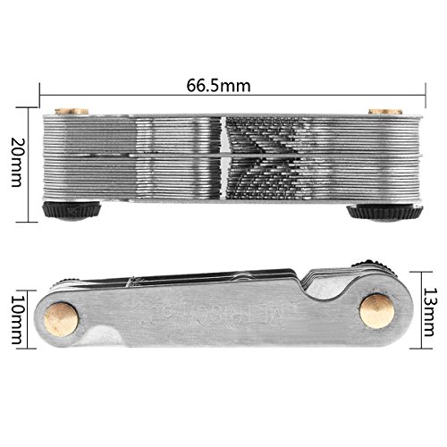 OriGlam - Herramienta de medición de rosca métrica en acero inoxidable, 55 grados, 60 grados de agarre, calibre de rosca de Whitworth