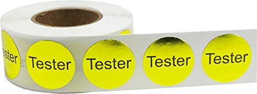 Oro Metálico Tester Pegatinas, 19 mm 3/4 Pulgadas Etiquetas de Círculos Brillantes 500 Paquete