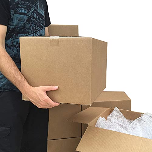 Pack 20 Cajas Carton mudanza 35x25x20 cm 17,5 L - Cajas almacenaje - Transporte Ultrarresistentes, Canal Simple Reforzado - Cajas mudanza, envios, regalo, caja carton barata
