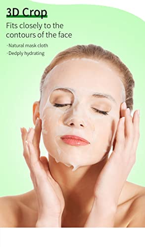 Pack 5 Mascarillas Hidratantes Revitalizantes Nutritivas Relajante, Extracto de Frutas (Manzana Verde, Naranja, Kiwi, Arándano, Granada Roja)