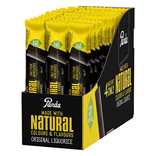 Panda ® | Barras de Regaliz Original Suave Natural | Regaliz Panda puro elaborado con sólo cuatro ingredientes naturales | Vegano y sin grasas | Pack 32 Gr x 36 Barritas