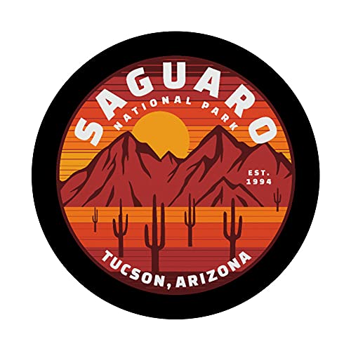 Parque Nacional Saguaro USA Souvenir Saguaro Cactus Sunset Art PopSockets PopGrip Intercambiable