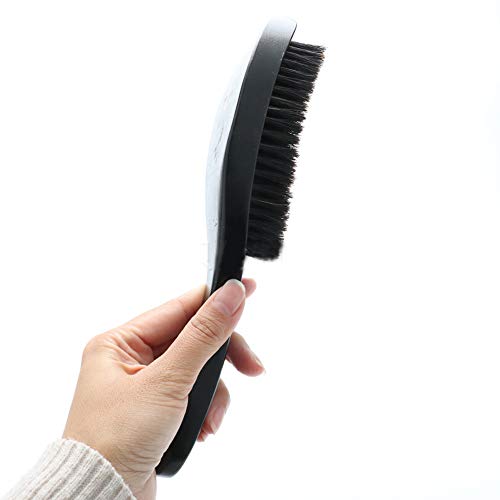 Peines-Peine de pelo-Cepillo de pelo Textura e Wave Herramientas de peinado naturales Accesorios de horquilla anti nudos-ESPAÑA, Negro
