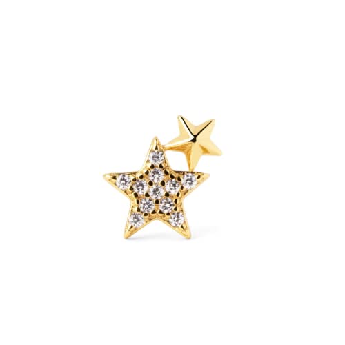 Pendiente Suelto Duo Stars Oro - Joyas mujer
