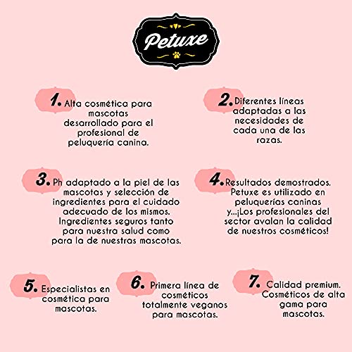 Petuxe Champú para Mascotas de Pelo Blanco. Champú Vegano para Perros y Gatos. Aloe Vera ecológico. Potenciador Color Blanco Natural - 200 ml