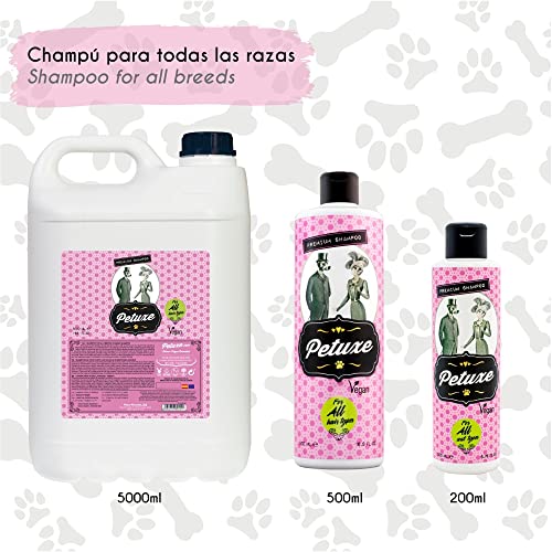 Petuxe Champú para Mascotas de Pelo Blanco. Champú Vegano para Perros y Gatos. Aloe Vera ecológico. Potenciador Color Blanco Natural - 200 ml