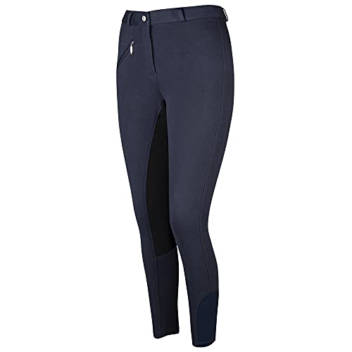 PFIFF 102290 Thea - Pantalones de equitación para Mujer (Piel sintética), Todo el año, Pantalón de equitación Thea, Mujer, Color Azul (Azul/Negro), tamaño 40