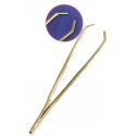 Pinza de depilar, modelo cangrejo, dorada
