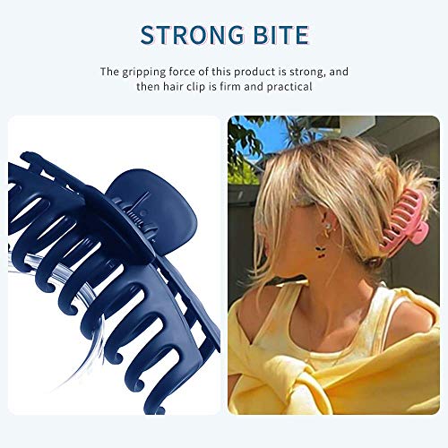 Pinzas Pelo Grandes, Taozoey 4 Pcs Pinzas Pelo Mujer, Antideslizantes Pinzas para el Pelo, Grandes de Plástico Pinzas para el Pelo, Garra Grande Clips para Mujeres y Niñas, 11 cm Pinzas Pelo Grande