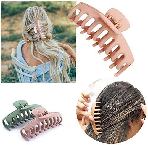 Pinzas Pelo Grandes, Taozoey 4 Pcs Pinzas Pelo Mujer, Antideslizantes Pinzas para el Pelo, Grandes de Plástico Pinzas para el Pelo, Garra Grande Clips para Mujeres y Niñas, 11 cm Pinzas Pelo Grande