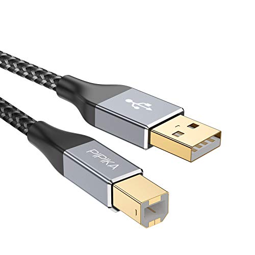 PIPIKA Cable Impresora [3M] Impresora Cable USB 2.0 A a B Compatible para Impresora HP, Epson,Canon,Brother, Lexmark,Escáner,Disco Duro,Fotografía Digital y Otros Dispositivos