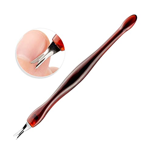 PKOUVOO 2pcs Cortacutículas de calidad, para el cuidado Cuchilla pielesen forma de V de acero inoxidable Cuticle Cutter Retira Piel muerta, Empujador de Cutícula de Profesional de Acero Inoxidable