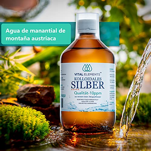 Plata Coloidal Prémium | 300ML - 10PPM | Óptima Concentración | Mejor que 25ppm 40ppm 50ppm | Certificada por Laboratorio | Incluye 30ml Pulverizador para llenar y Ebook
