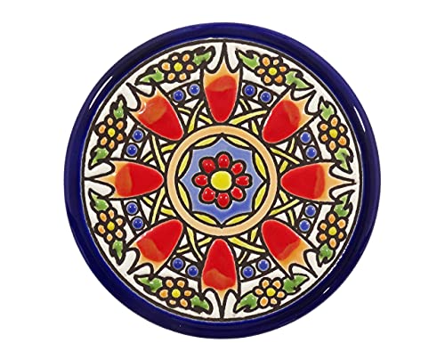 Platos decorativos para pared, pintados a mano con la técnica de la cuerda seca 9. Platos.Cerámica Andaluza. Grabado y Cerámica Española. (Pack de 3 Platos)