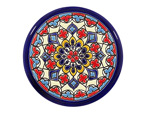 Platos decorativos para pared, pintados a mano con la técnica de la cuerda seca 9. Platos.Cerámica Andaluza. Grabado y Cerámica Española. (Pack de 3 Platos)