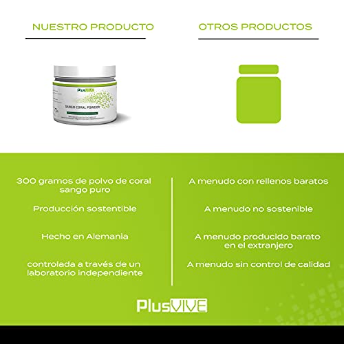 Plusvive - Polvo de coral Sango, calidad pura de Okinawa, 300g